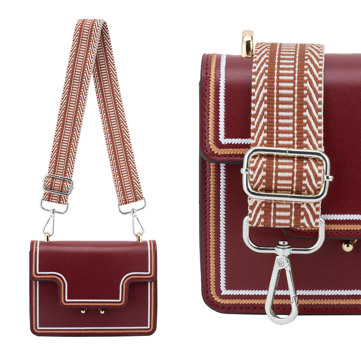 Wide Shoulder Strap Adjustable Replacement Belt Guitar Style Crossbody Bag Handbag Strap Multicolor Canvas Straps(Wide:1.4in,Long:49.2in)