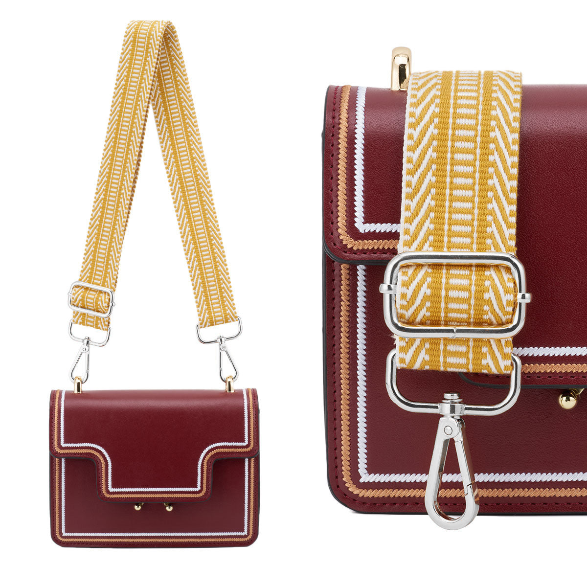 Wide Shoulder Strap Adjustable Replacement Belt Guitar Style Crossbody Bag Handbag Strap Multicolor Canvas Straps(Wide:1.4in,Long:49.2in)