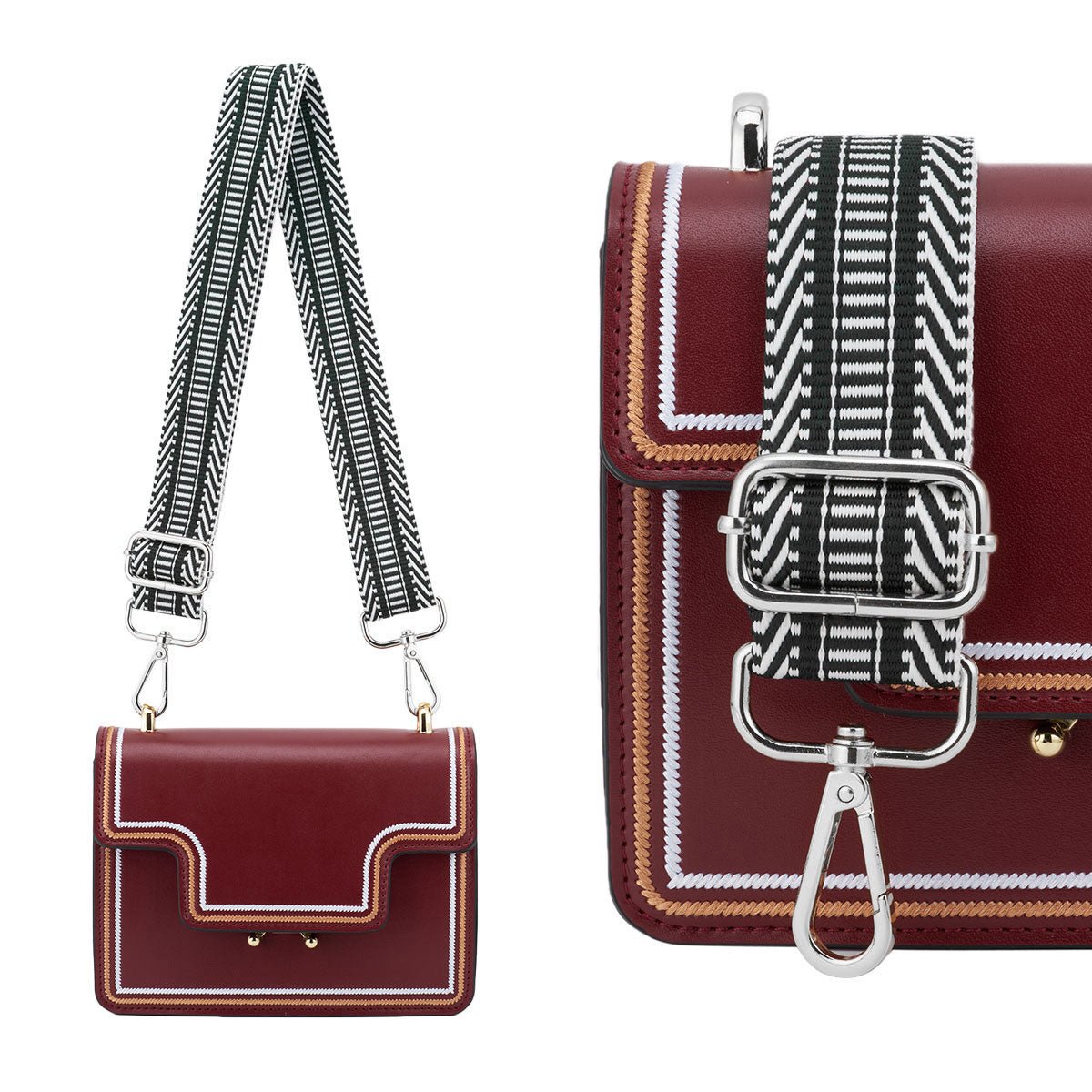 Wide Shoulder Strap Adjustable Replacement Belt Guitar Style Crossbody Bag Handbag Strap Multicolor Canvas Straps(Wide:1.4in,Long:49.2in)