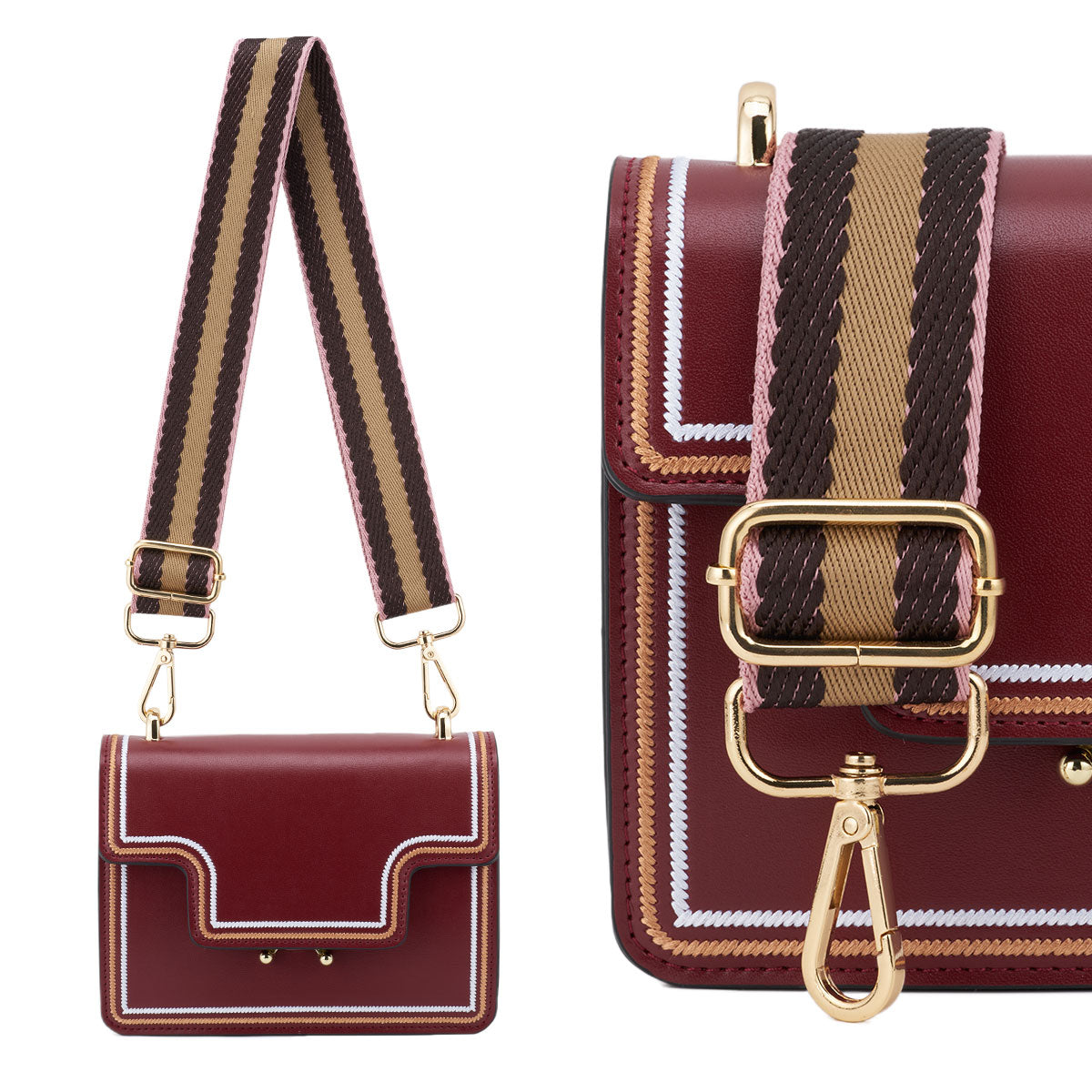 Wide Shoulder Strap Adjustable Replacement Belt Guitar Style Crossbody Bag Handbag Strap Multicolor Canvas Straps(Wide:1.4in,Long:49.2in)