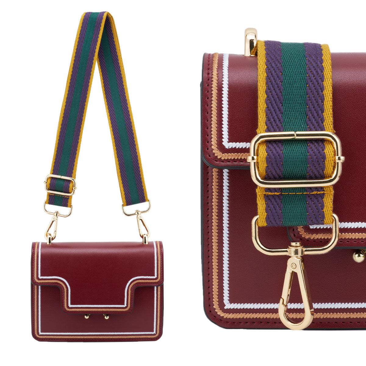 Wide Shoulder Strap Adjustable Replacement Belt Guitar Style Crossbody Bag Handbag Strap Multicolor Canvas Straps(Wide:1.4in,Long:49.2in)