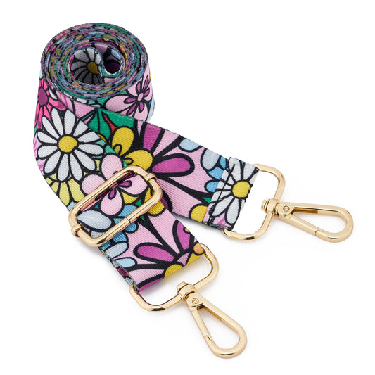 Wide Shoulder Strap Adjustable Replacement Belt Guitar Style Crossbody Bag Handbag Strap Multicolor Canvas Straps(Wide:1.4in,Long:49.2in)