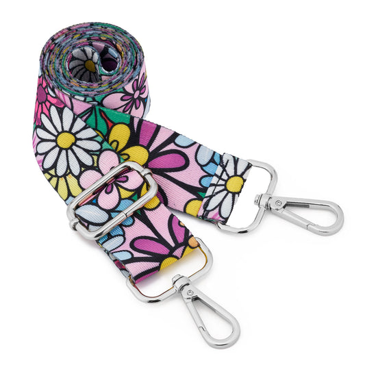 Wide Shoulder Strap Adjustable Replacement Belt Guitar Style Crossbody Bag Handbag Strap Multicolor Canvas Straps(Wide:1.4in,Long:49.2in)