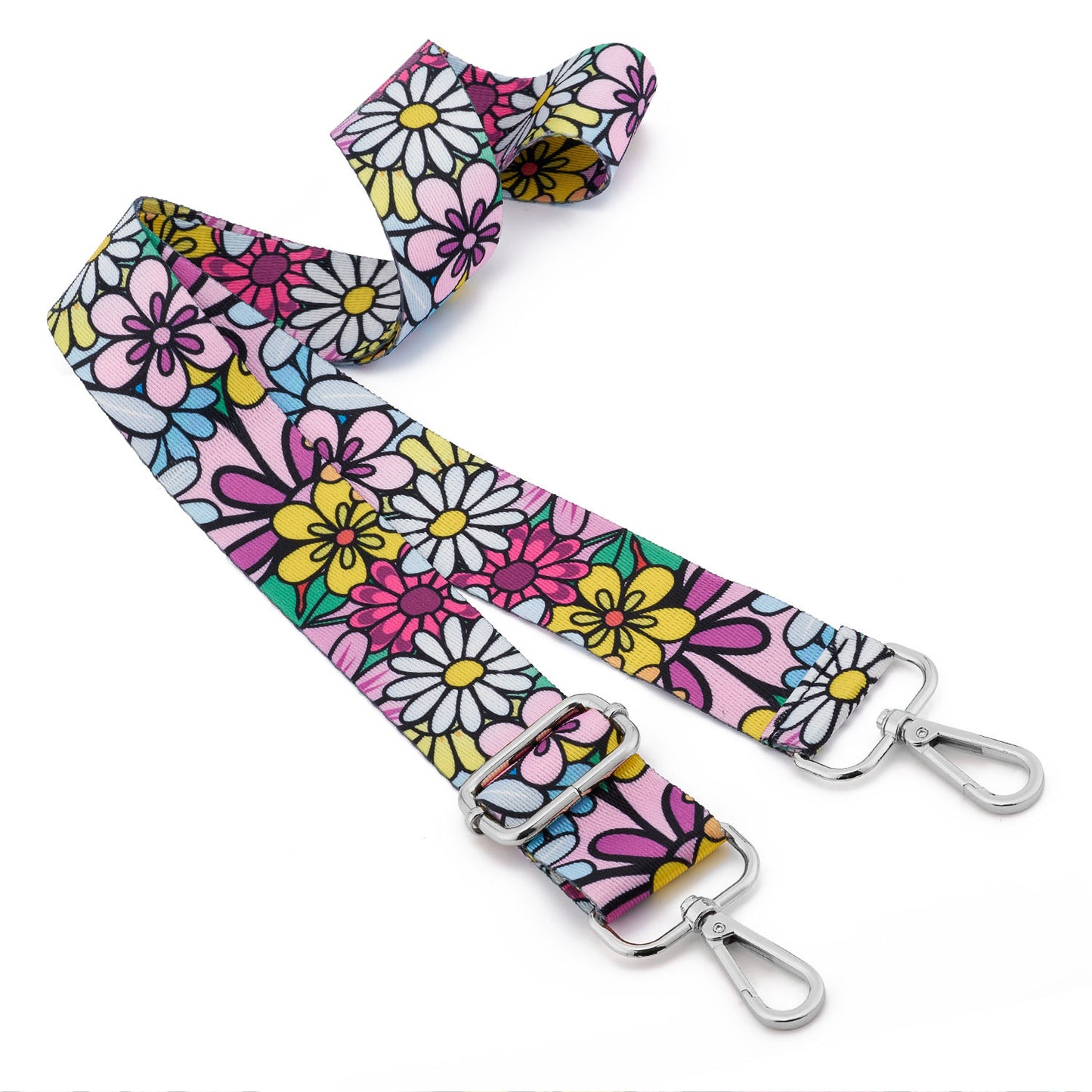 Wide Shoulder Strap Adjustable Replacement Belt Guitar Style Crossbody Bag Handbag Strap Multicolor Canvas Straps(Wide:1.4in,Long:49.2in)