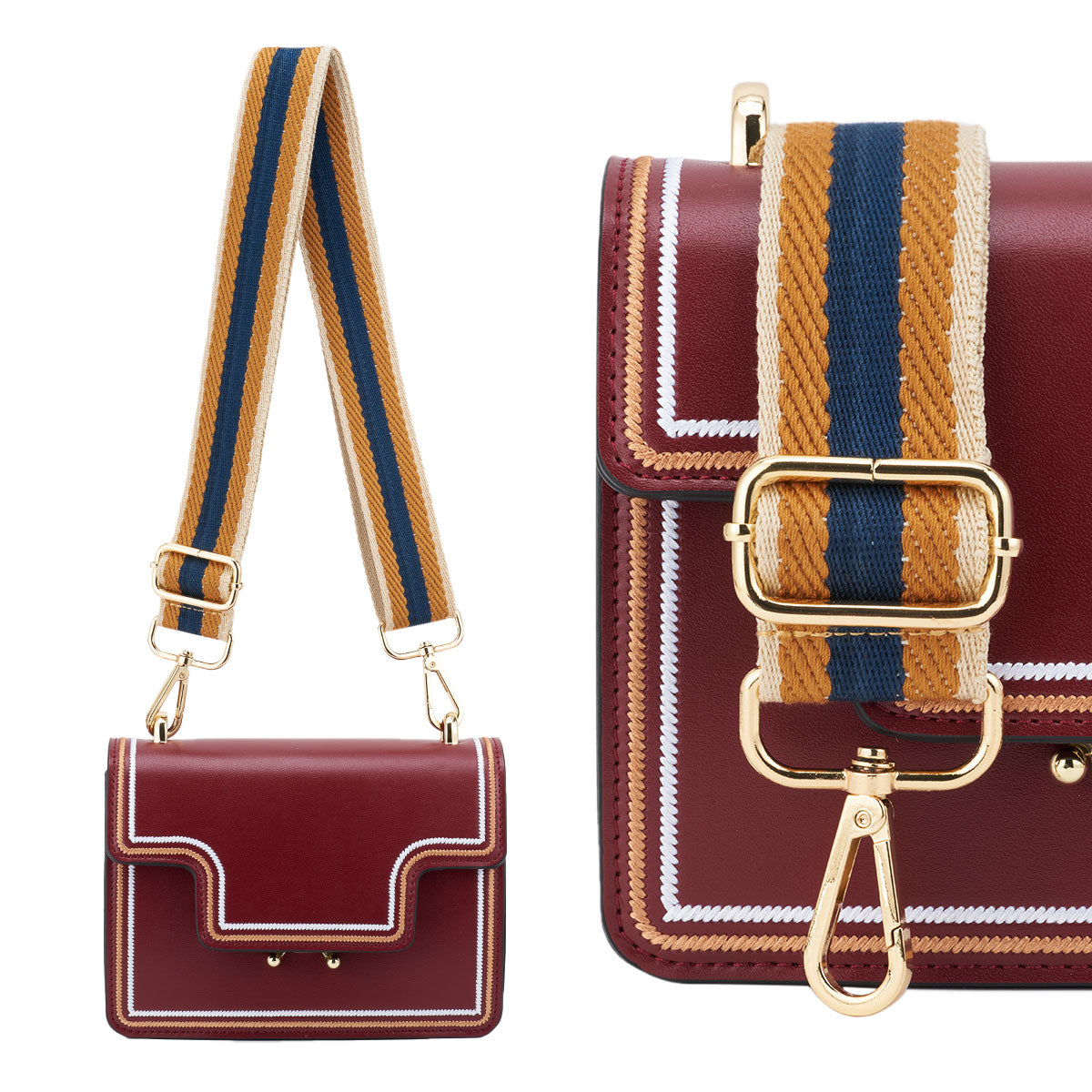Wide Shoulder Strap Adjustable Replacement Belt Guitar Style Crossbody Bag Handbag Strap Multicolor Canvas Straps(Wide:1.4in,Long:49.2in)