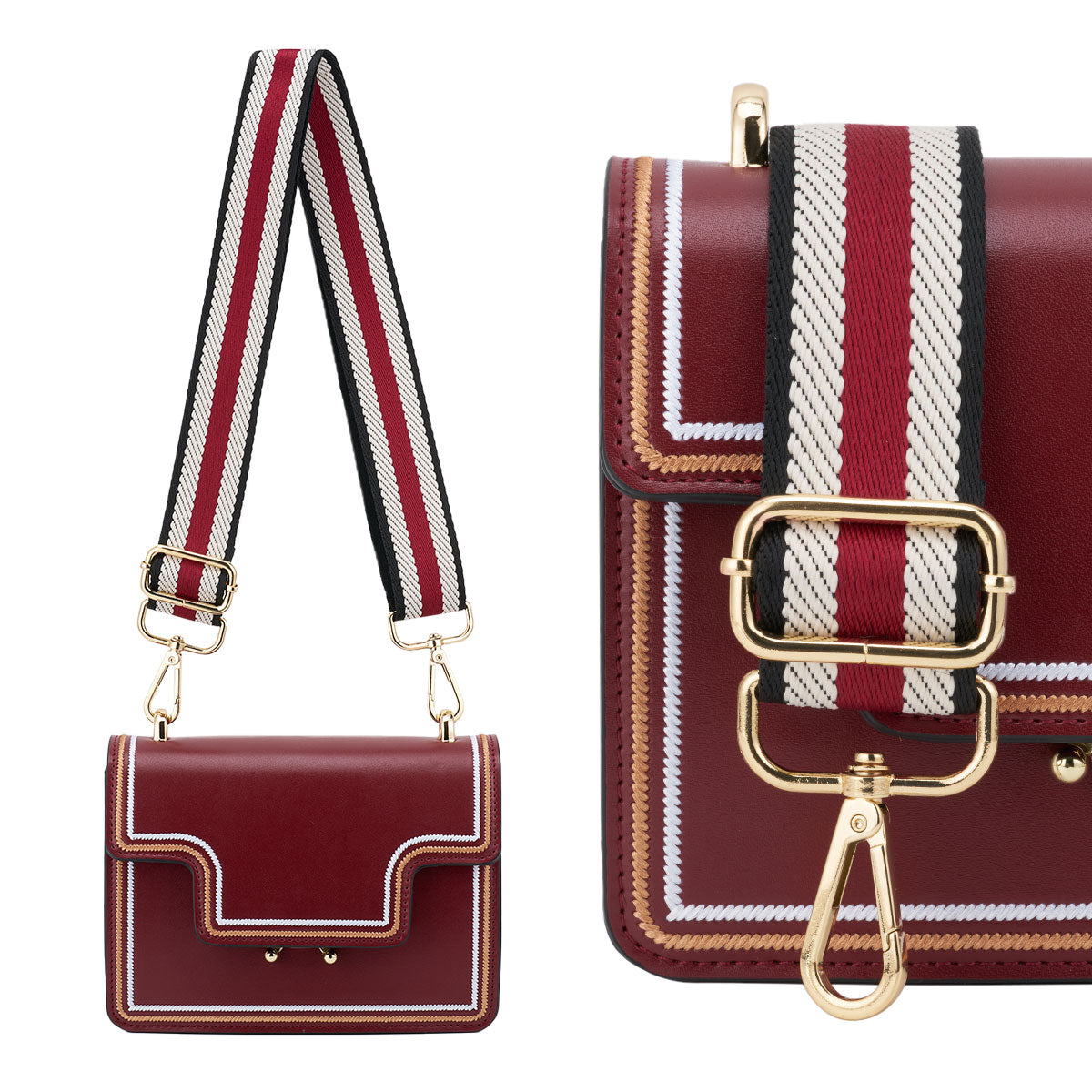 Wide Shoulder Strap Adjustable Replacement Belt Guitar Style Crossbody Bag Handbag Strap Multicolor Canvas Straps(Wide:1.4in,Long:49.2in)