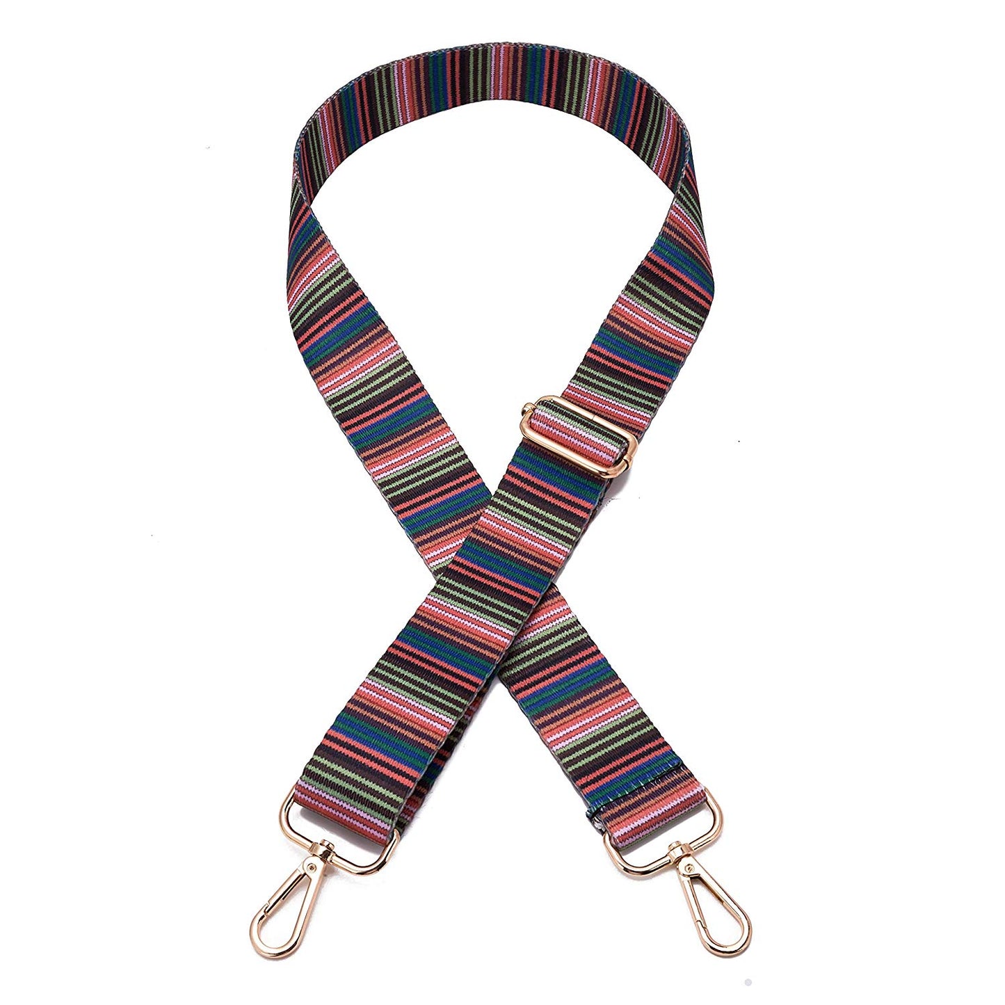 Wide Shoulder Strap Adjustable Replacement Belt Guitar Style Crossbody Bag Handbag Strap Multicolor Canvas Straps(Wide:1.4in,Long:49.2in)