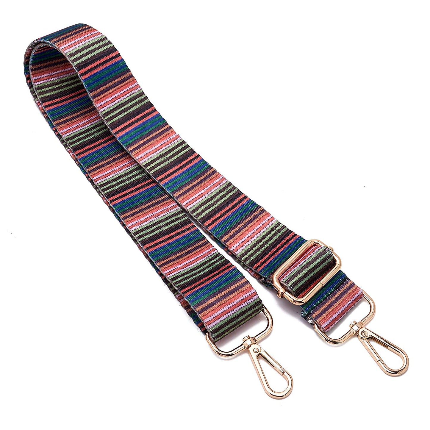 Wide Shoulder Strap Adjustable Replacement Belt Guitar Style Crossbody Bag Handbag Strap Multicolor Canvas Straps(Wide:1.4in,Long:49.2in)