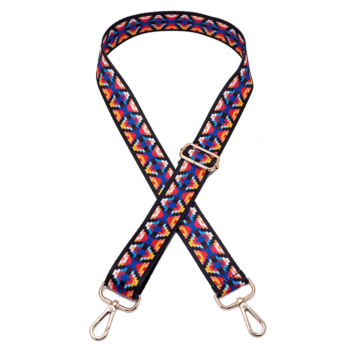 Wide Shoulder Strap Adjustable Replacement Belt Guitar Style Crossbody Bag Handbag Strap Multicolor Canvas Straps(Wide:1.4in,Long:49.2in)