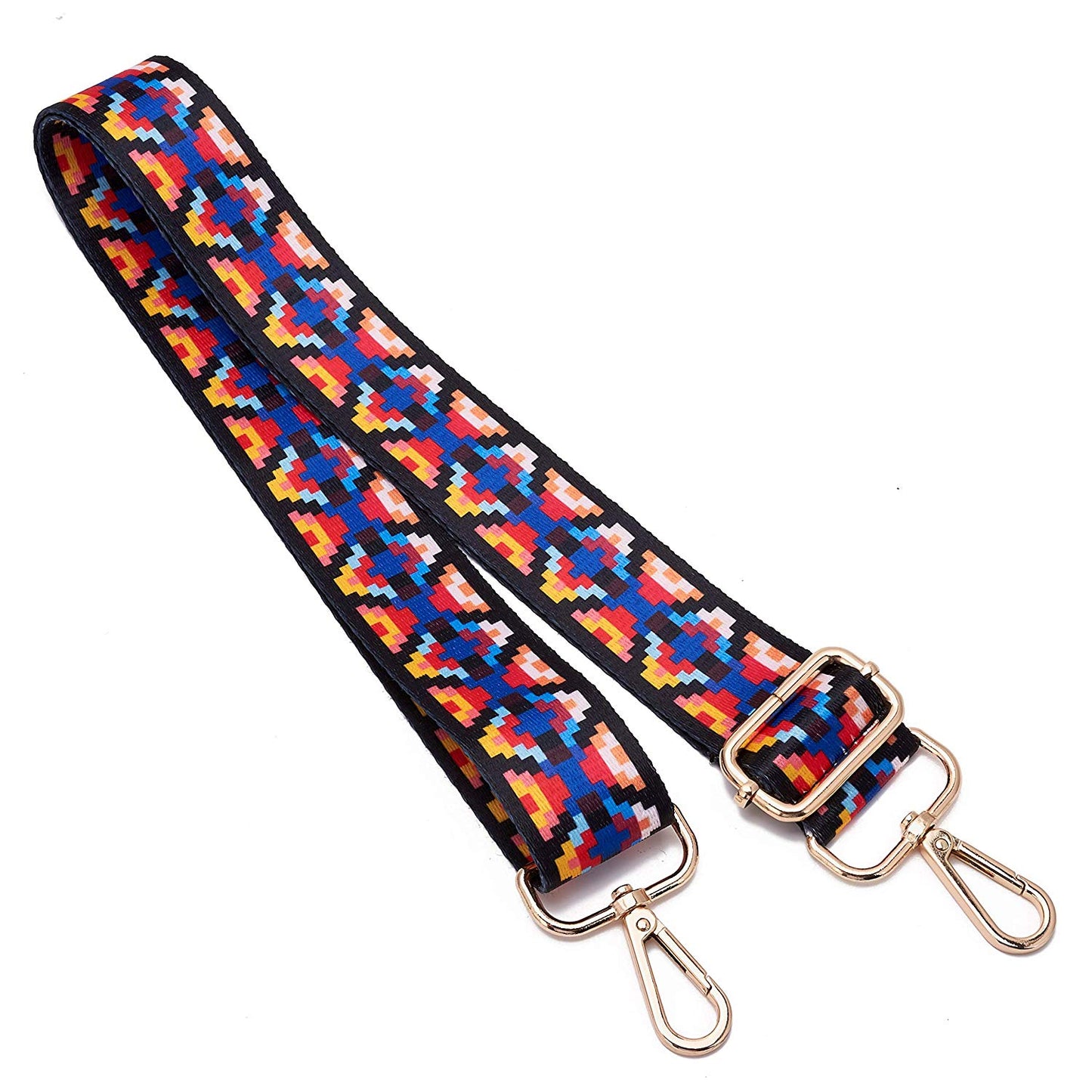 Wide Shoulder Strap Adjustable Replacement Belt Guitar Style Crossbody Bag Handbag Strap Multicolor Canvas Straps(Wide:1.4in,Long:49.2in)