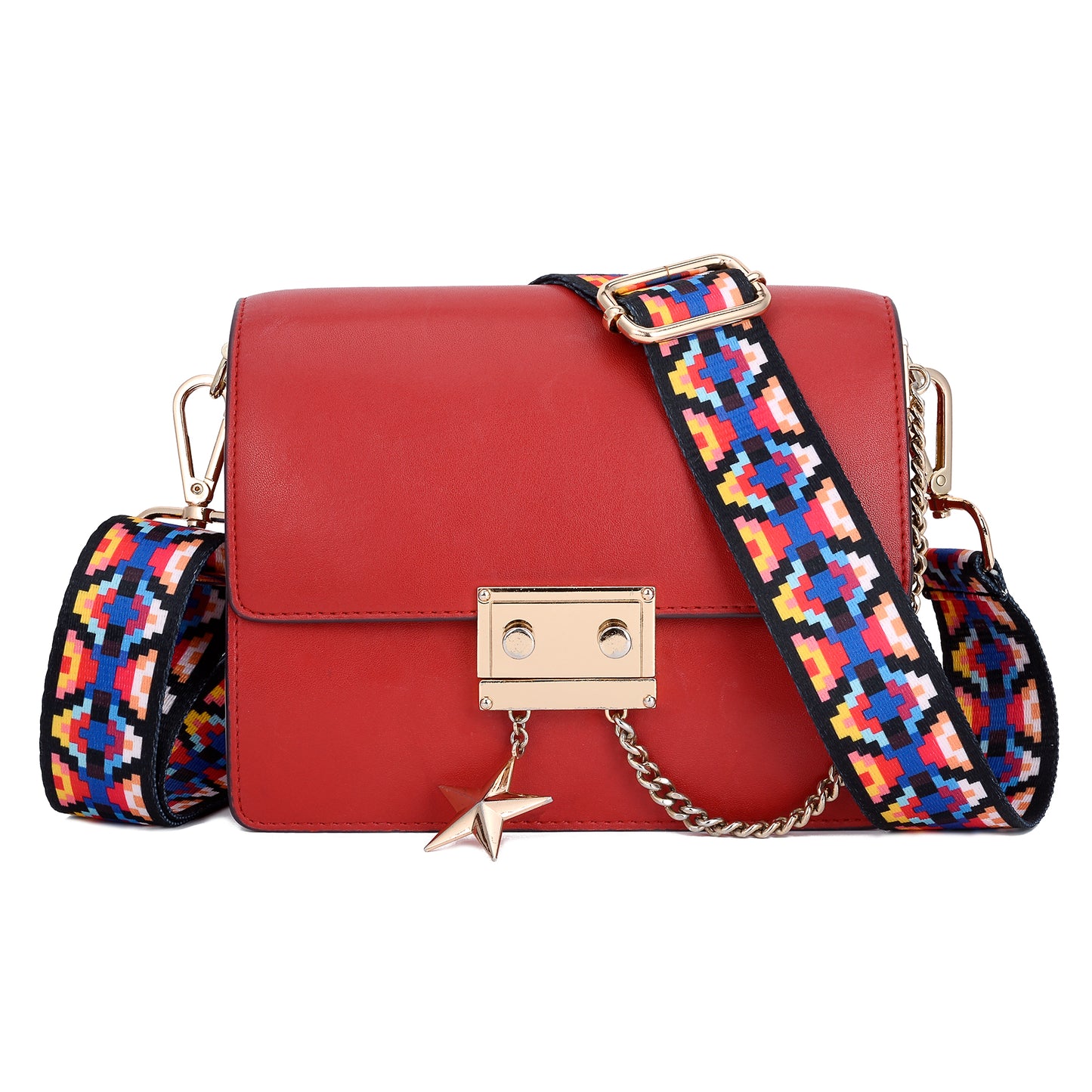 Wide Shoulder Strap Adjustable Replacement Belt Guitar Style Crossbody Bag Handbag Strap Multicolor Canvas Straps(Wide:1.4in,Long:49.2in)