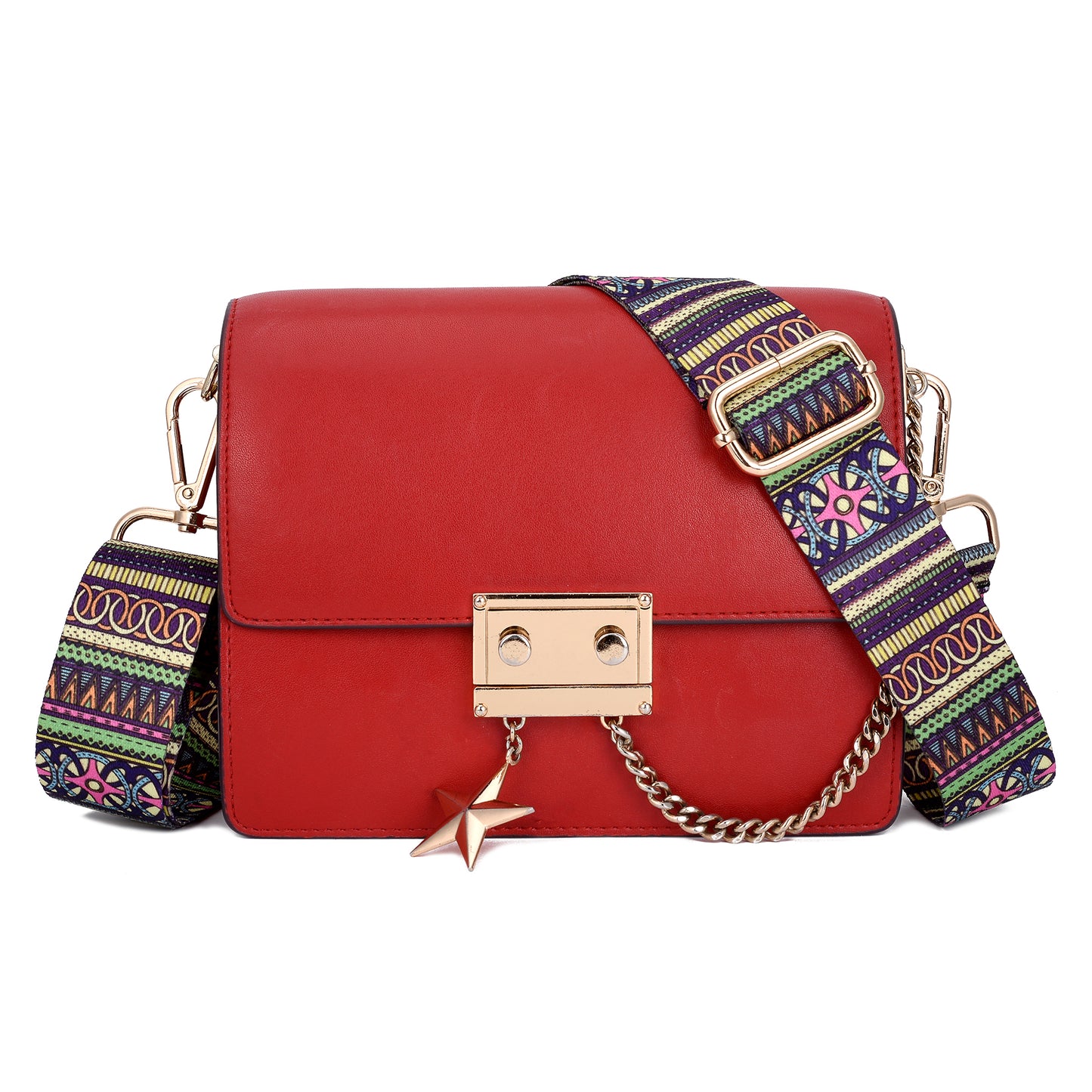 Wide Shoulder Strap Adjustable Replacement Belt Guitar Style Crossbody Bag Handbag Strap Multicolor Canvas Straps(Wide:1.4in,Long:49.2in) (Rhombus)