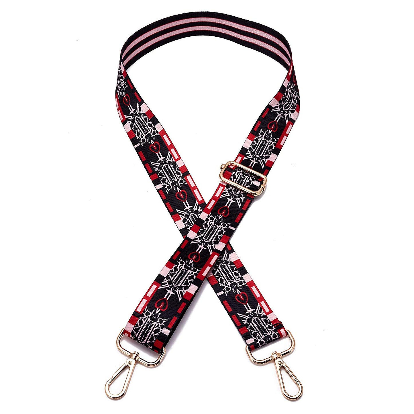 Wide Shoulder Strap Adjustable Replacement Belt Guitar Style Crossbody Bag Handbag Strap Multicolor Canvas Straps(Wide:1.4in,Long:49.2in)