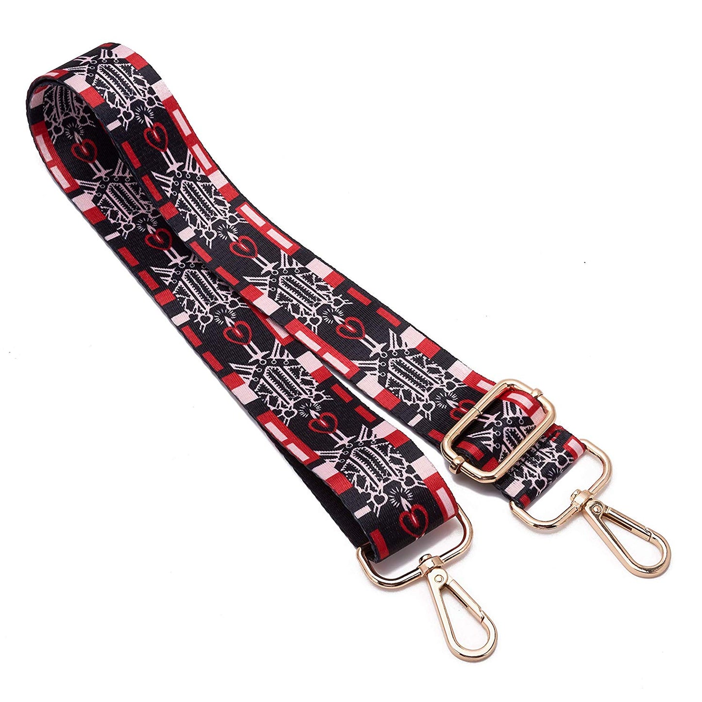 Wide Shoulder Strap Adjustable Replacement Belt Guitar Style Crossbody Bag Handbag Strap Multicolor Canvas Straps(Wide:1.4in,Long:49.2in)