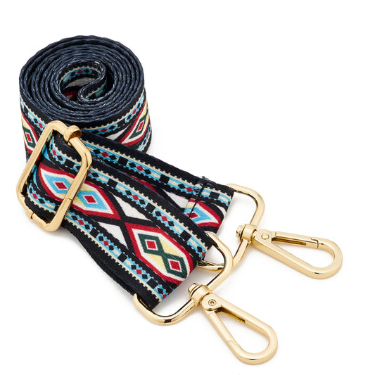 Wide Shoulder Strap Adjustable Replacement Belt Guitar Style Crossbody Bag Handbag Strap Multicolor Canvas Straps(Wide:1.4in,Long:49.2in)
