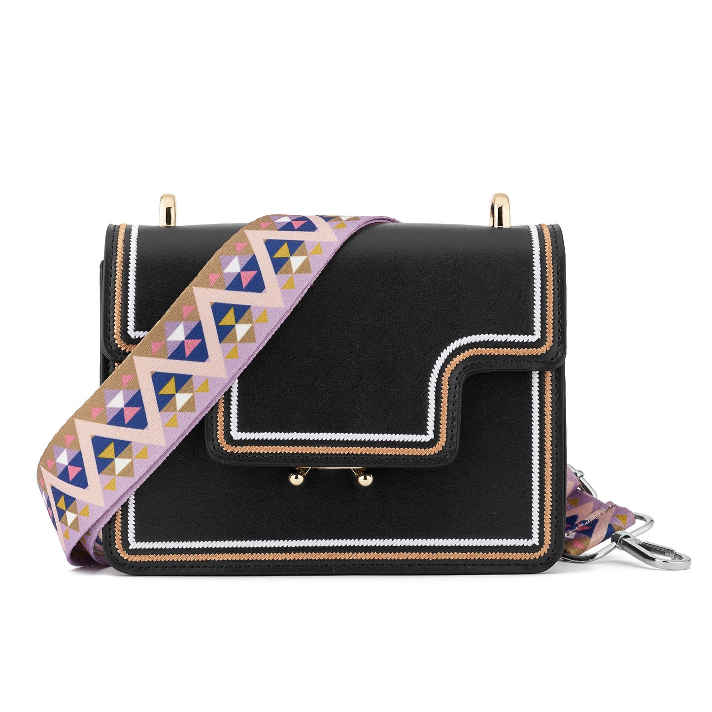Wide Shoulder Strap Adjustable Replacement Belt Guitar Style Crossbody Bag Handbag Strap Multicolor Canvas Straps(Wide:1.4in,Long:49.2in) (Color25)