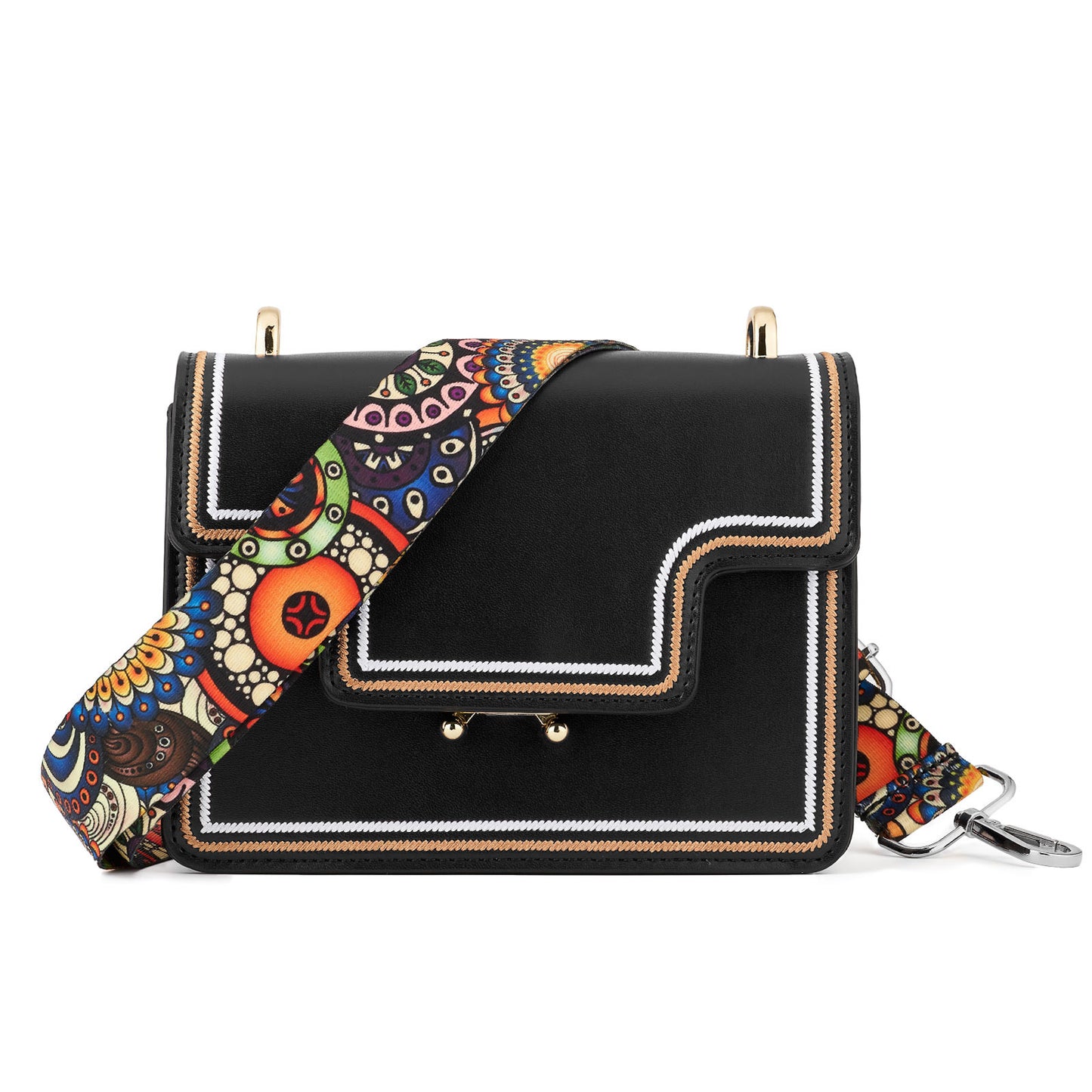 Wide Shoulder Strap Adjustable Replacement Belt Guitar Style Crossbody Bag Handbag Strap Multicolor Canvas Straps(Wide:1.4in,Long:49.2in) (Color25)