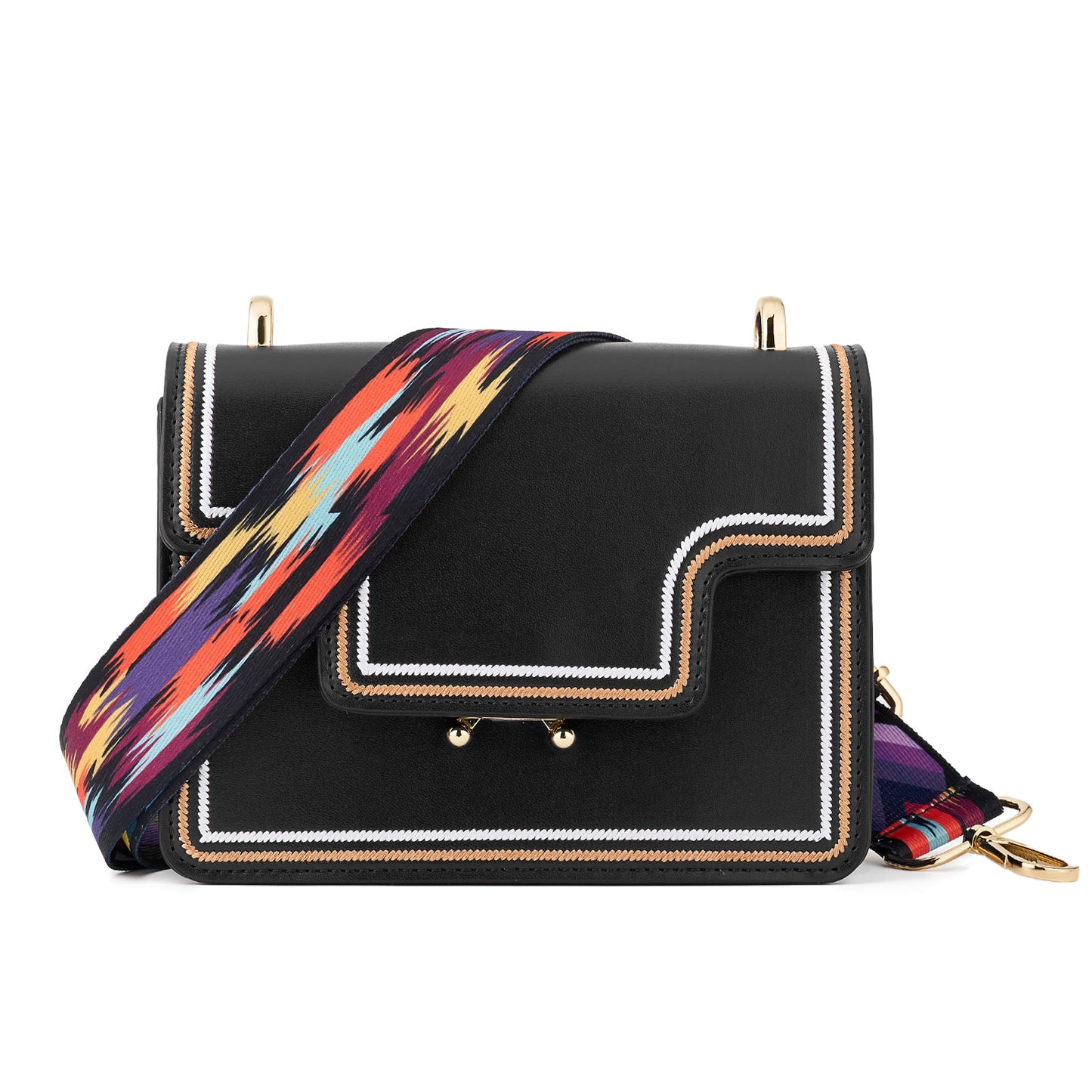 Wide Shoulder Strap Adjustable Replacement Belt Guitar Style Crossbody Bag Handbag Strap Multicolor Canvas Straps(Wide:1.4in,Long:49.2in)