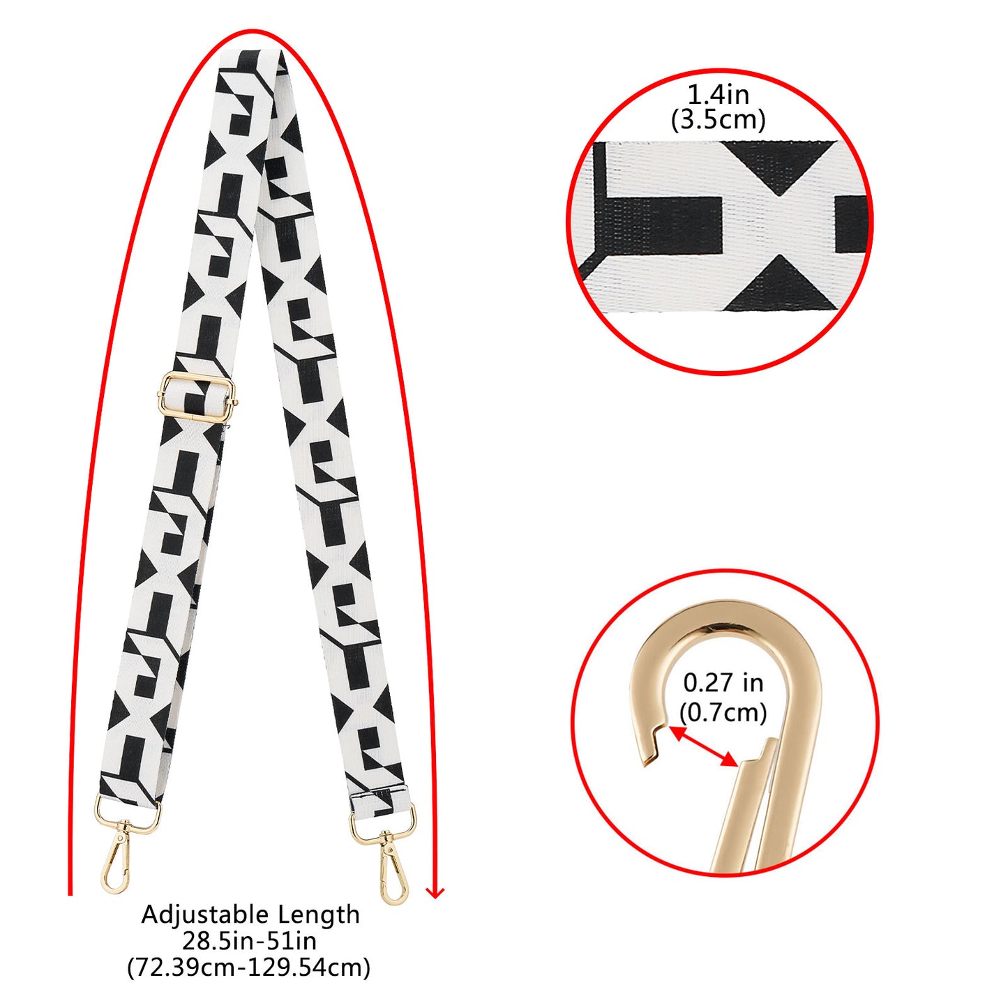 Wide Shoulder Strap Adjustable Replacement Belt Guitar Style Crossbody Bag Handbag Strap Multicolor Canvas Straps(Wide:1.4in,Long:49.2in)