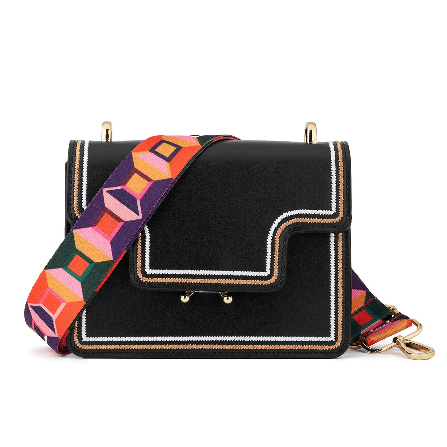 Wide Shoulder Strap Adjustable Replacement Belt Guitar Style Crossbody Bag Handbag Strap Multicolor Canvas Straps(Wide:1.4in,Long:49.2in)