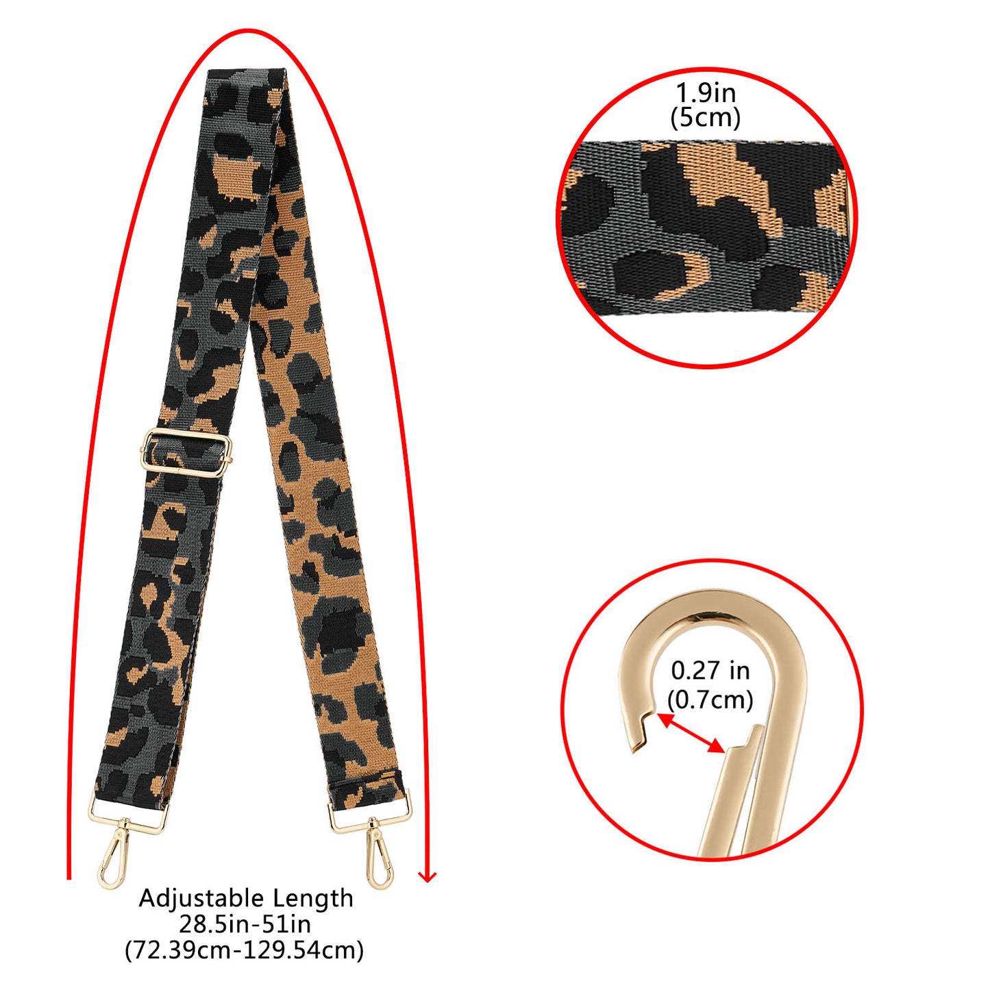 Wide Shoulder Strap Adjustable Replacement Belt Guitar Style Crossbody Bag Handbag Strap Multicolor Canvas Straps(wide: 1.97"(5CM),Long:49.2in)