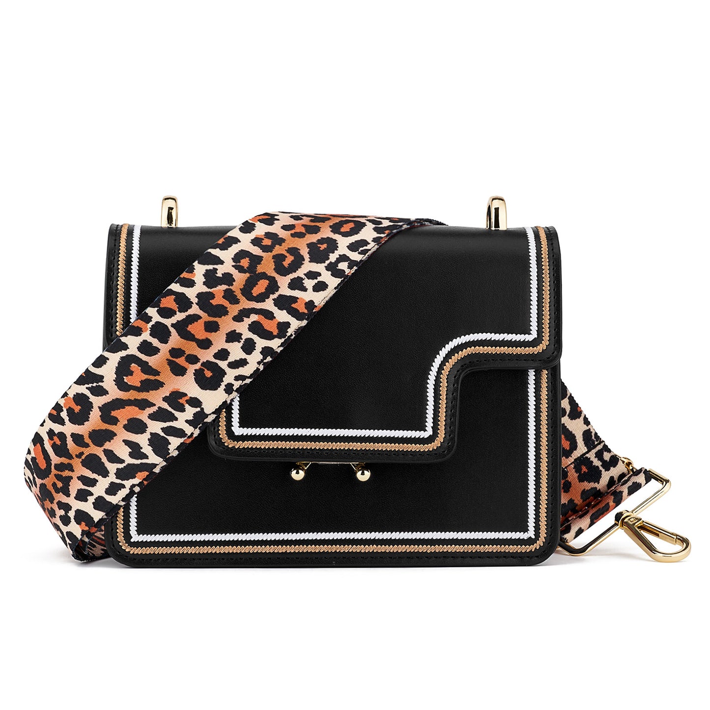 Wide Shoulder Strap Adjustable Replacement Belt Guitar Style Crossbody Bag Handbag Strap Multicolor Canvas Straps(wide: 1.97"(5CM),Long:49.2in)Leopard4