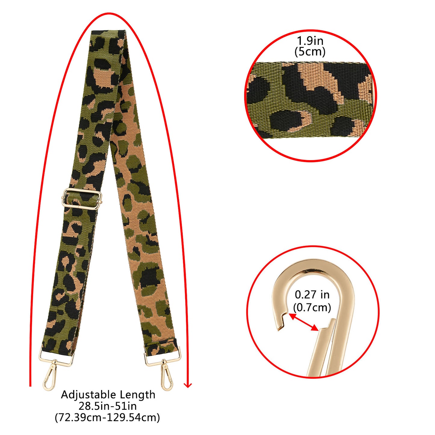 Wide Shoulder Strap Adjustable Replacement Belt Guitar Style Crossbody Bag Handbag Strap Multicolor Canvas Straps(wide: 1.97"(5CM),Long:49.2in)