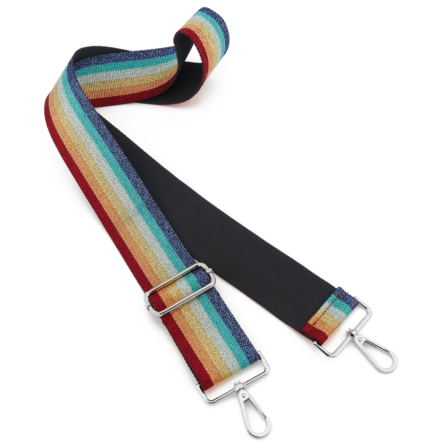 Wide Shoulder Strap Adjustable Replacement Belt Guitar Style Crossbody Bag Handbag Strap Multicolor Canvas Straps(wide: 1.97"(5CM),Long:49.2in) (Rainbow4)