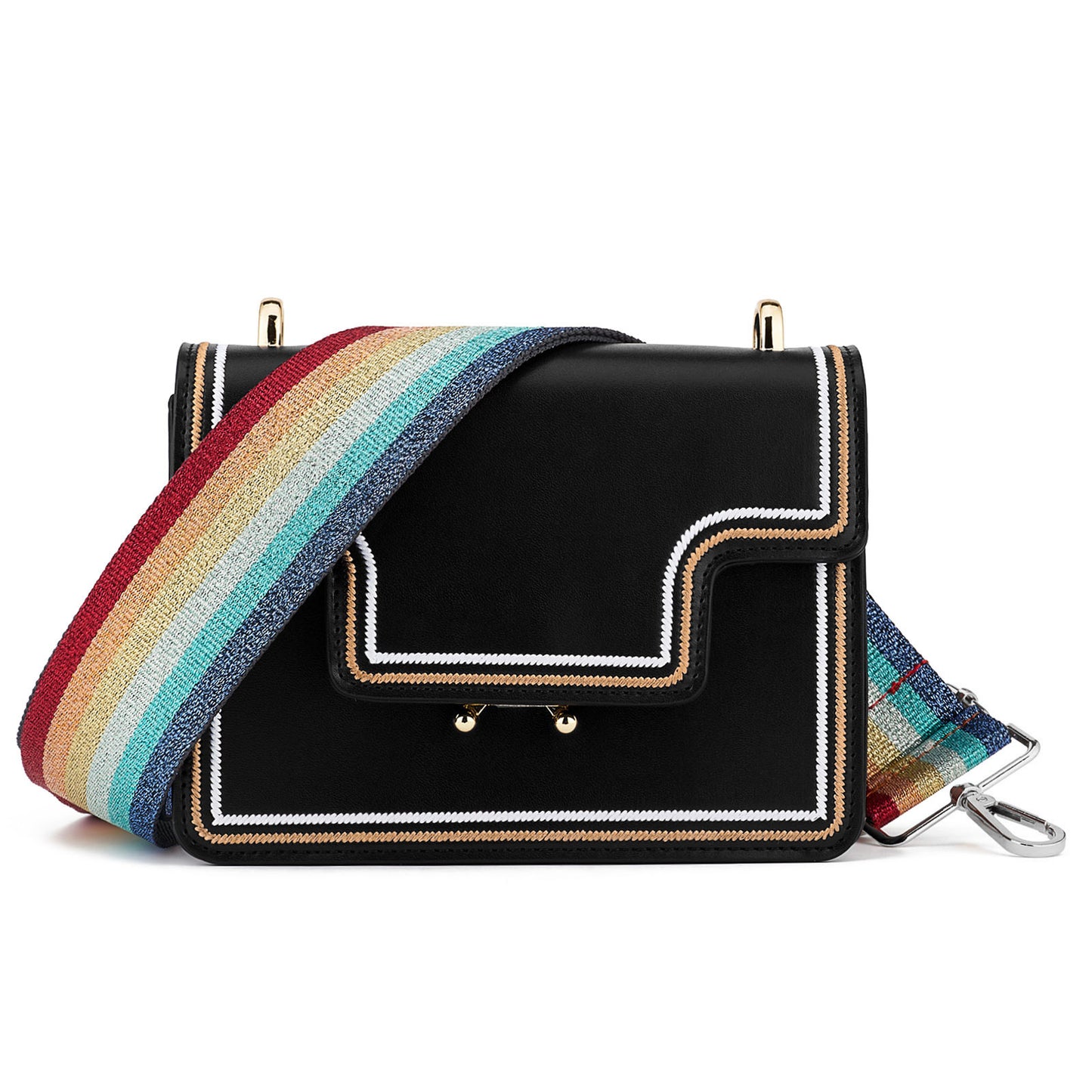 Wide Shoulder Strap Adjustable Replacement Belt Guitar Style Crossbody Bag Handbag Strap Multicolor Canvas Straps(wide: 1.97"(5CM),Long:49.2in) (Rainbow4)