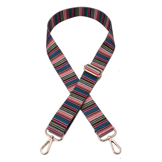 Wide Shoulder Strap Adjustable Replacement Belt Guitar Style Crossbody Bag Handbag Strap Multicolor Canvas Straps（Wide:1.4in，Long:49.2in）
